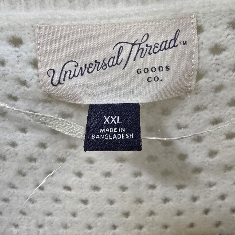 Universal Thread White Knit Half Zip Pullover Sweater XXL Cozy Warm Casual - Picture 6 of 13